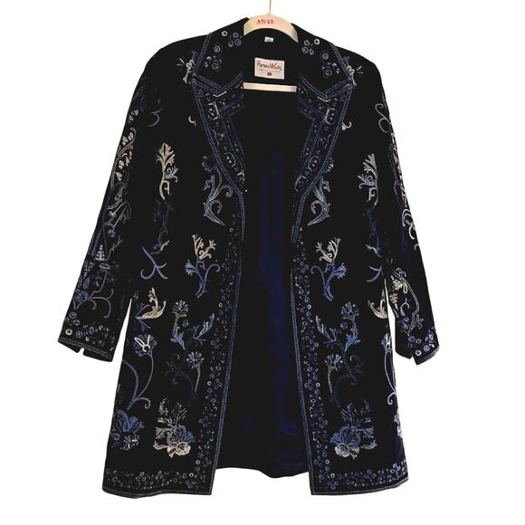 Pamela McCoy. Beautifully Embroidered Mid Length Coat. - Picture 1 of 9